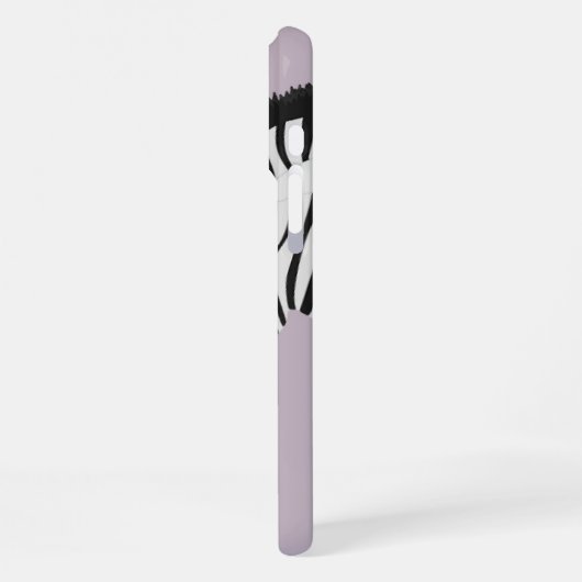 Coque iPhone 16 Pro Max Black White Zebra Pink ajouter Nom (Côté gauche)