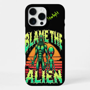 Coque iPhone 16 Pro Max Blâmer l'Alien dans la Lueur du Coucher de Soleil