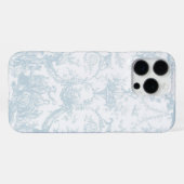 Coque iPhone 16 Pro Max Bleu clair et toile blanche (Verso Horizontal)