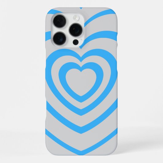 Coque iPhone 16 Pro Max Bleu et gris Coeur esthétique (Verso)
