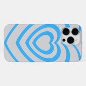 Coque iPhone 16 Pro Max Bleu et gris Coeur esthétique (Verso Horizontal)