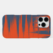 Coque iPhone 16 Pro Max Bleu marine et orange (Verso Horizontal)