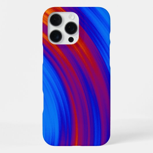 Coque iPhone 16 Pro Max Bleu néon orange jaune rouge (Verso)