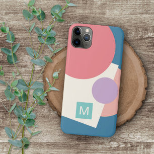 Coque iPhone 16 Pro Max Bleu sarcelle Pastel pêche rose violet pourpre mos