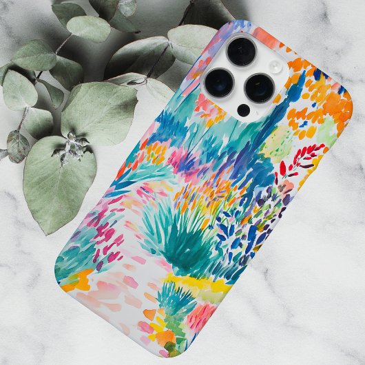 Coque iPhone 16 Pro Max Boho Abstract Wildflower Garden