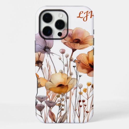 Coque iPhone 16 Pro Max Boho Chic Aquarelle Florale (Verso)