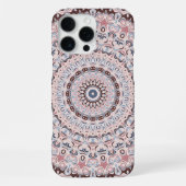 Coque iPhone 16 Pro Max Boho Pink and Blue Mandala Pattern (Verso)
