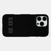 Coque iPhone 16 Pro Max Boîte noire - Étui de typographie (Verso Horizontal)