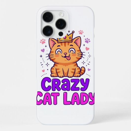 Coque iPhone 16 Pro Max Boîte pour iPhone 16 Pro Max Crazy Cat Lady (Verso)