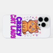 Coque iPhone 16 Pro Max Boîte pour iPhone 16 Pro Max Crazy Cat Lady (Verso Horizontal)