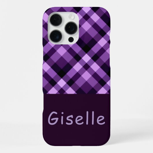 Coque iPhone 16 Pro Max Boîtier de téléphone de monogramme Plaid Plaid Mod (Verso)
