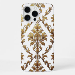 Coque iPhone 16 Pro Max Boîtier en damas or pour iPhone 16 Pro Max