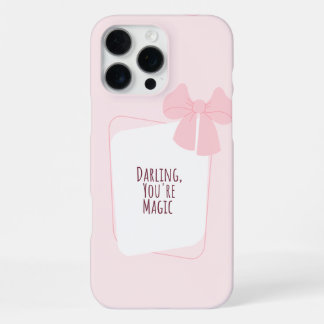 Coque iPhone 16 Pro Max Boîtier iPhone avec nœud rose