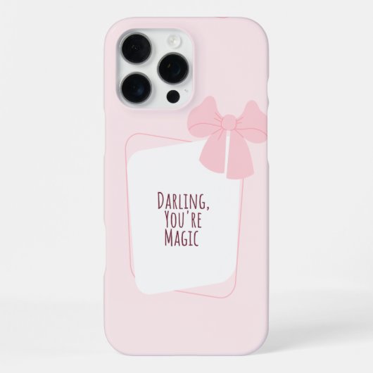 Coque iPhone 16 Pro Max Boîtier iPhone avec nœud rose (Verso)