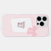 Coque iPhone 16 Pro Max Boîtier iPhone avec nœud rose (Verso Horizontal)