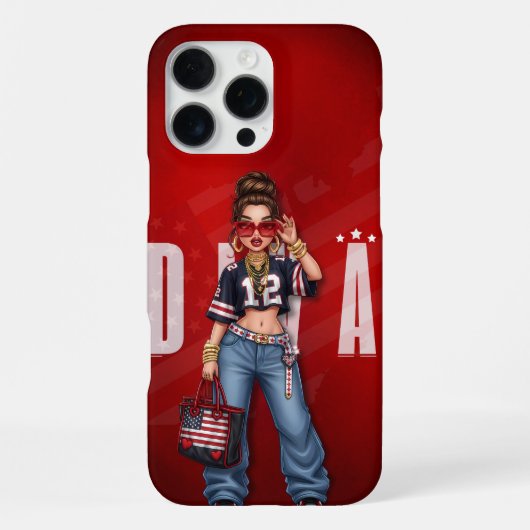 Coque iPhone 16 Pro Max Boîtier téléphonique Diva américain personnalisé (Verso)