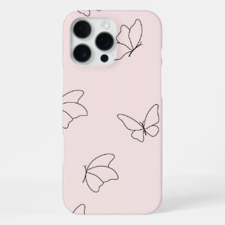 Coque iPhone 16 Pro Max Boîtier téléphonique Motif à papillon mignon et si