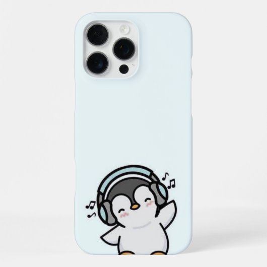 Coque iPhone 16 Pro Max Boîtier téléphonique super de musique Penguin - Bl (Verso)