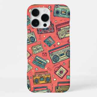 Coque iPhone 16 Pro Max Boombox à cassette rétro pour les fans de musique