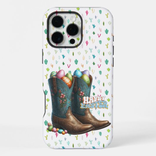 Coque iPhone 16 Pro Max Bottes de Pâques Texas / sud-ouest (Verso)