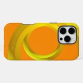 Coque iPhone 16 Pro Max Boucle de cercle abstrait orange (Verso Horizontal)