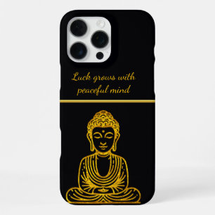 Coque iPhone 16 Pro Max Bouddha doré en posture paisible