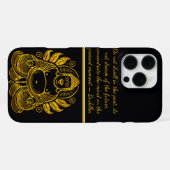 Coque iPhone 16 Pro Max Bouddha doré paisible (Verso Horizontal)