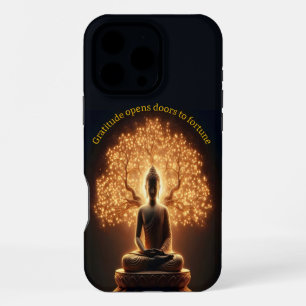 Coque iPhone 16 Pro Max Bouddha méditant sous un arbre