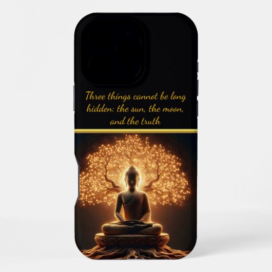 Coque iPhone 16 Pro Max Bouddha méditant sous un arbre (Verso)