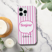 Coque iPhone 16 Pro Max Boule de discours Black Stripes Personnaliser