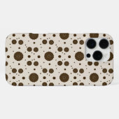 Coque iPhone 16 Pro Max Brun foncé micro floral beige (Verso Horizontal)