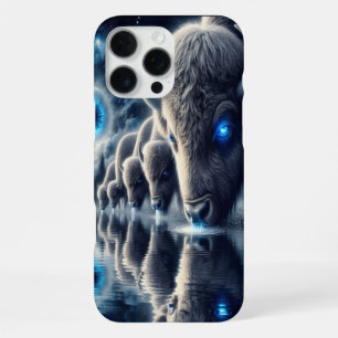 Coque iPhone 16 Pro Max Buffles célestes dans un paysage étoilé mystique