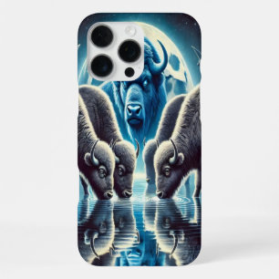 Coque iPhone 16 Pro Max Buffles sauvages se rassemblent sous le paysage co