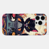 Coque iPhone 16 Pro Max Cadeau drôle de DJ Chat Noir (Verso Horizontal)