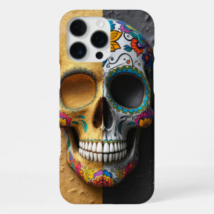 Coque iPhone 16 Pro Max Calavera aux couleurs vives - Crâne à sucre