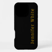 Coque iPhone 16 Pro Max Calligraphie Elegant Retro Gold & Black Nom (Verso)
