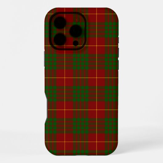 Coque iPhone 16 Pro Max Cameron tartan rouge vert carreau (Verso)