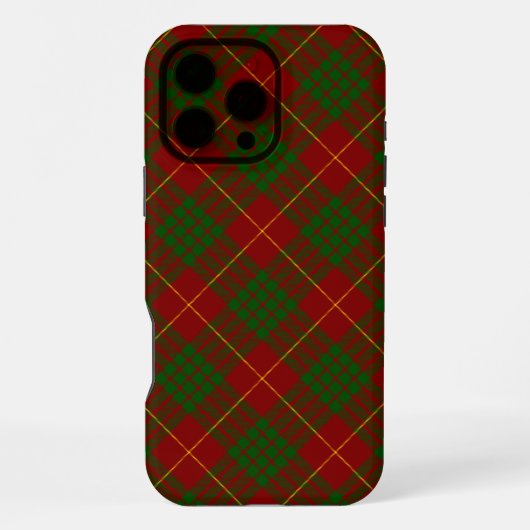 Coque iPhone 16 Pro Max Cameron tartan rouge vert carreau (Verso)