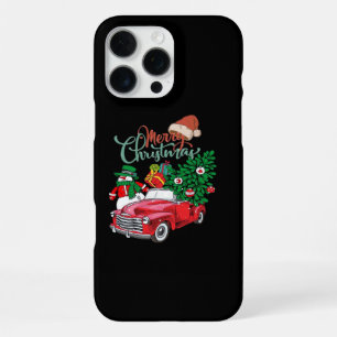 Coque iPhone 16 Pro Max Camionnette Rouge Ramassage Sapin de Noël Joyeux N