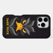 Coque iPhone 16 Pro Max Canard noir en colère (Verso Horizontal)