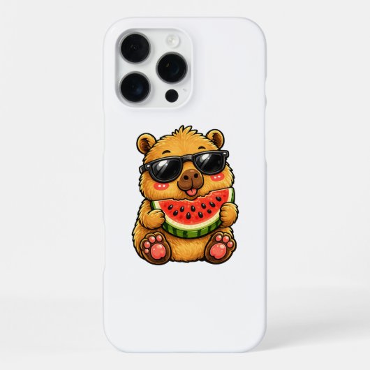 Coque iPhone 16 Pro Max Capybara Cool Melon d'Été (Verso)