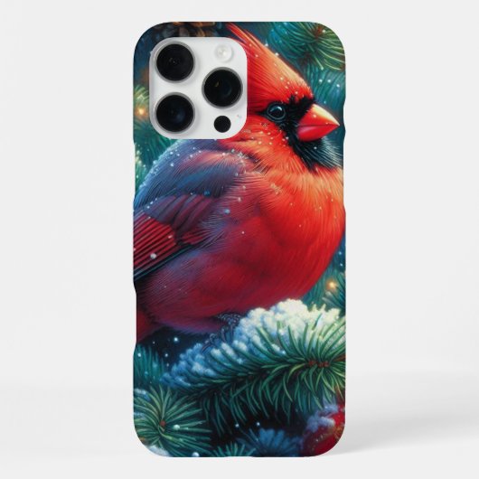 Coque iPhone 16 Pro Max Cardinal de Noël/hiver (Verso)