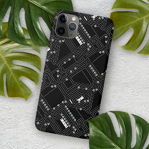 Coque iPhone 16 Pro Max Carte de circuit Cool informatique noir noir