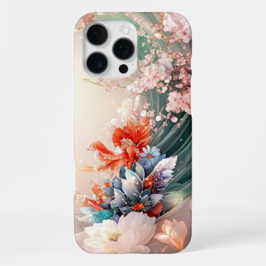 Coque iPhone 16 Pro Max Cascade florale enchantée (Verso)