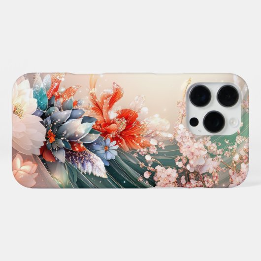 Coque iPhone 16 Pro Max Cascade florale enchantée (Verso Horizontal)