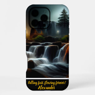 Coque iPhone 16 Pro Max Cascades de nuit enchanteresses avec une touche pe
