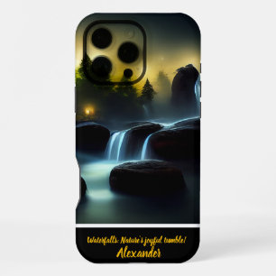 Coque iPhone 16 Pro Max Cascades de nuit enchanteresses avec une touche pe