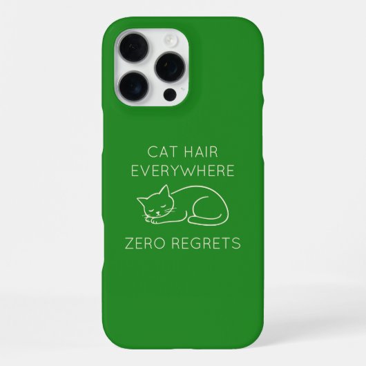 Coque iPhone 16 Pro Max Cat hair everywhere zero regrets (Verso)