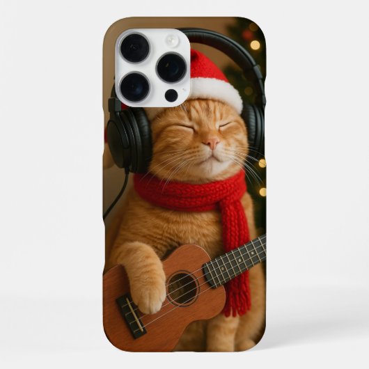 Coque iPhone 16 Pro Max Cat iPhone 16 Pro Max Case Playing Christmas Music (Verso)