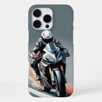 🌊 Cavalier de moto de sport sur route côtière sou